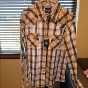 Wrangler Men's Multicolor Plaid Button Down Shirt
